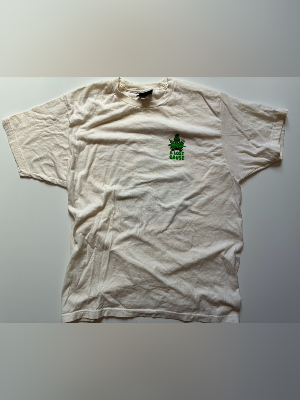 A Lost Cause - Stay High T-Shirt - Bone - Size L - Weed Graphic T-Shirt